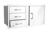 Bull Outdoor Products Premium Components for Outdoor Kitchen BBQ Island 38" 3 Drawer Door Combo with Reveal Bull Outdoor Products