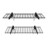 TORACK 2 Pack Garage Wall Shelves, 15" x 45" Wall Mounted Wire Shelves for Garage Heavy Duty Wall Shelving(Pack of 2, Black) TORACK