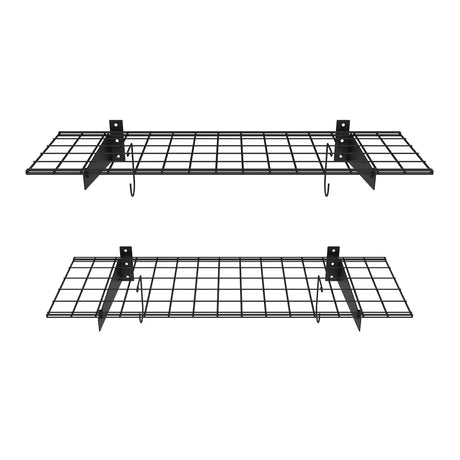 TORACK 2 Pack Garage Wall Shelves, 15" x 45" Wall Mounted Wire Shelves for Garage Heavy Duty Wall Shelving(Pack of 2, Black) TORACK