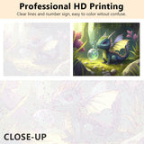 TUMOVO Paint by Numbers Cute Little Dragon DIY Paint by Numbers Kit for Adults and Kids DIY Canvas Painting by Numbers Watercolor Oil Painting Acrylic Painting Arts and Craft 16x20 Inch TUMOVO
