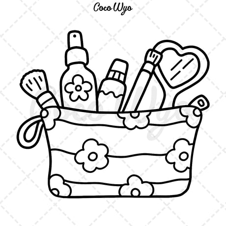 Glow Cosmetics: Coloring Book for Adults and Kids, Bold and Easy, Simple and Big Designs for Relaxation Featuring Cosmetic Items, Makeup, and Skincare Products (Bold & Easy Coloring) Coco Wyo LLC