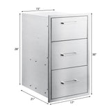 yuxiangBBQ Outdoor Kitchen Drawers Stainless Steel Double Drawer w/Paper Towel Holder Combo Works with Your Grilling or Prep Zones for Outdoor BBQ Island 17W-30H-21D inch yuxiangBBQ