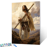Aihonmin Jesus is on The Mountain Digital Painting Paint by Numbers Kit for Adults Acrylic Oil Painting Set Painting for Beginners Religion Spiritual Drawing Wall Decor Gift 16x20 in (Frameless) Aihonmin