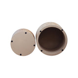 HanStrong Nesting Coffee Table Set of 2 for Living Room, Modern Round Wooden Circle Accent Side Tables for Small Spaces, Bedroom, Balcony, Office, Natural Burl Finish (19"+15") HanStrong