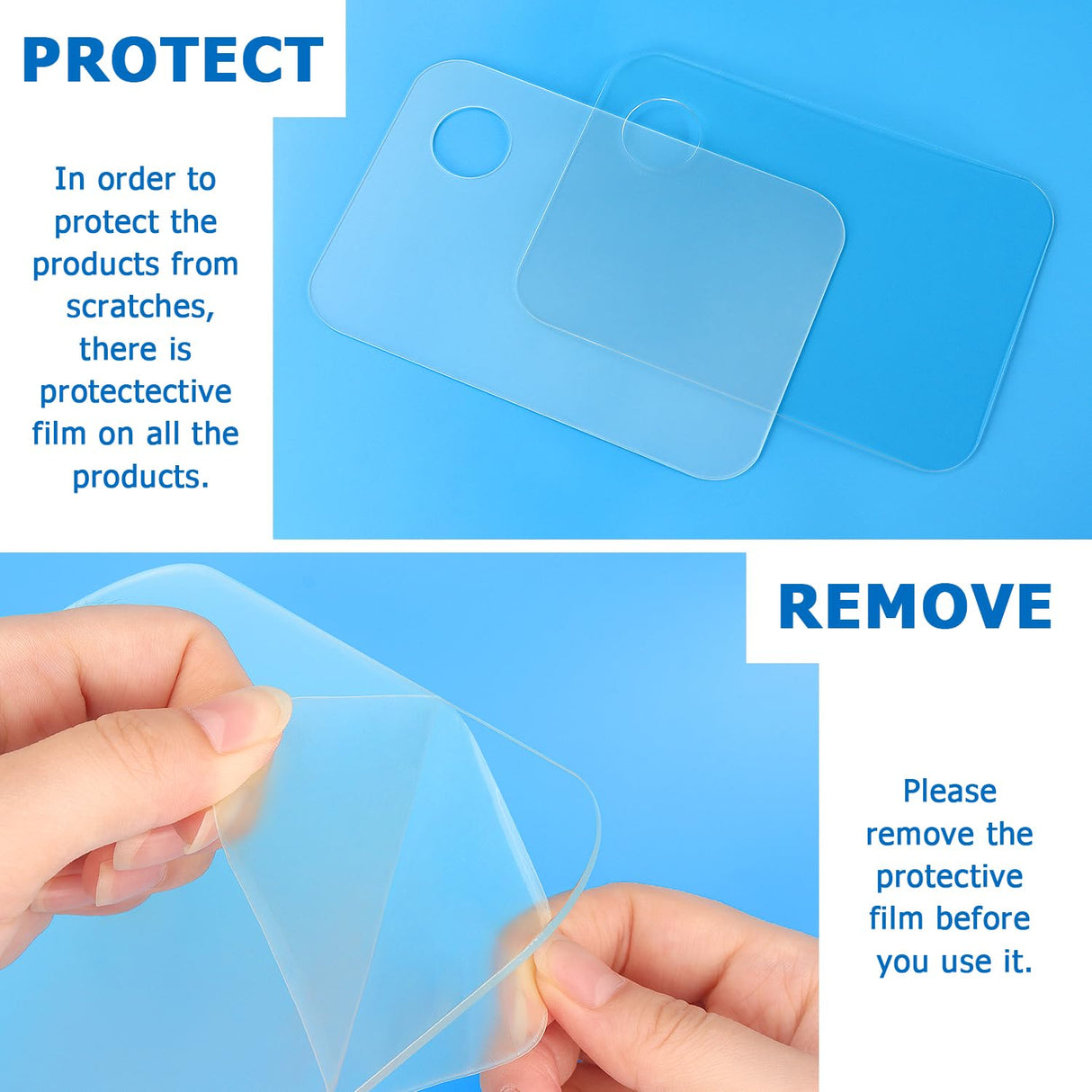 Tamaki 2 Pack 9.8 x 5.9 Inch Acrylic Paint Palette with Clear Paint Pallet Paint Tray Palette, Easy Clean Non-Stick Artist Pallet for Oil Watercolor Craft DIY Art Painting Palette Tamaki