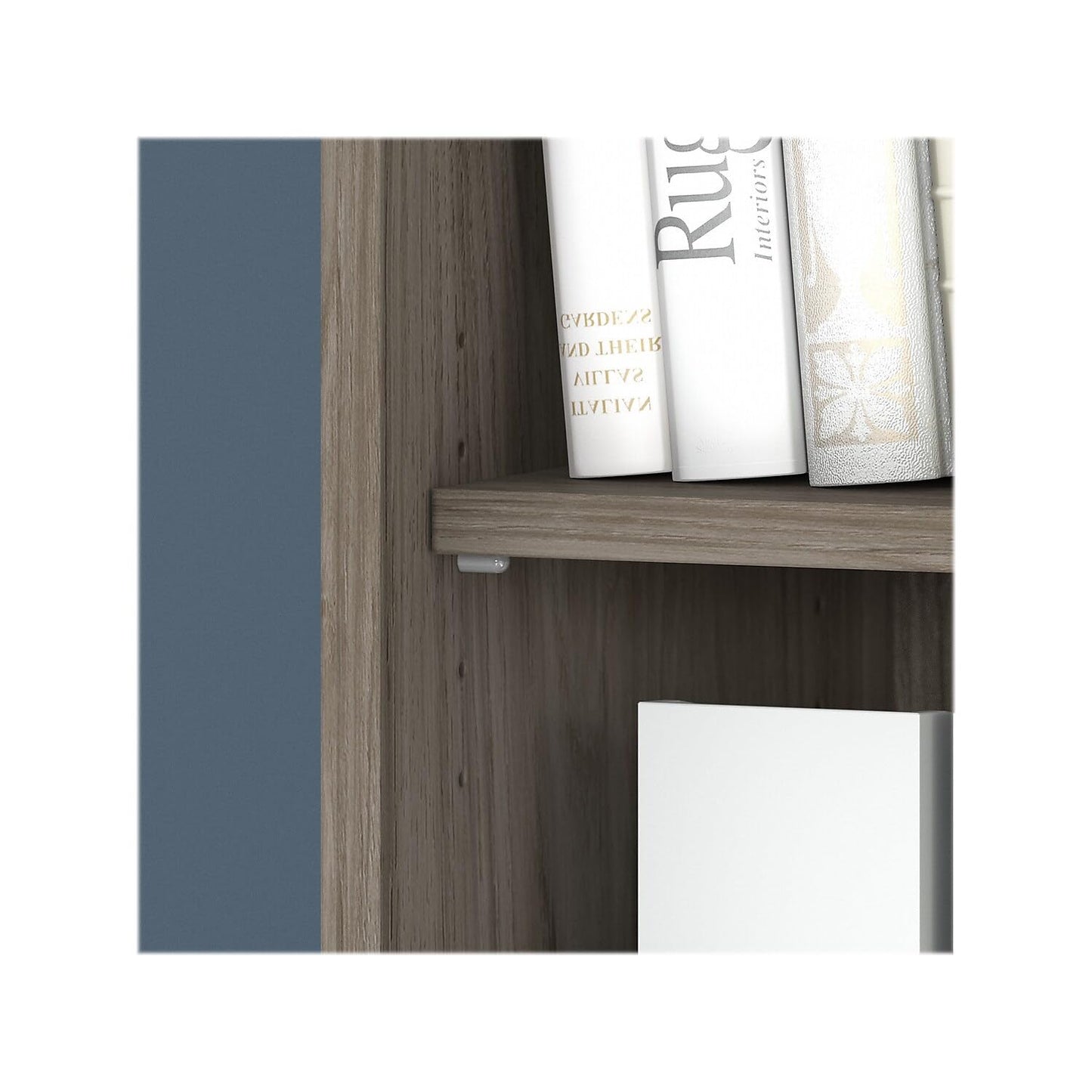 Bush Business Furniture Studio C 5-Shelf Bookcase with Doors in Modern Hickory - WoodArtSupply