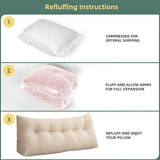 TESICA Corduroy Wedge Pillow Triangular Headboard Wedge Backrest Positioning Support Bed Rest Reading Pillows Headboard Wedge Pillows Bolster for Day Bed Bunk Bed, Navy Blue TESICA