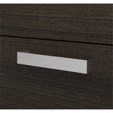 Pemberly Row U Shaped Modern Executive Computer Desk with Pedestal and Hutch in Brown Chocolate Pemberly Row