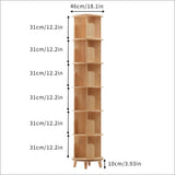 Gdrasuya10 360° Rotating Tall Bookshelf - 6 Tier Solid Wood Bookcase Organizer for Any Room Gdrasuya10
