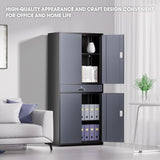 DNA MOTORING Metal Storage Cabinet, 71'' Rolling Garage Cabinet with 1 Drawer and Adjustable Shelves, Lockable Cabinet Heavy Duty Utility Cabinet for Garage,Office,Home,Gray Black, TOOLS-00629-GY-BK DNA MOTORING