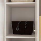 AIEGLE 3 Doors Wardrobe Armoire Closet, Large Freestanding Armoire Wardrobe Cabinet with Shelves & 2 Hanging Rod, Bedroom Wood Clothes Storage Cabinet Organizer, White (47.2" W x 19.7" D x 70" H) AIEGLE