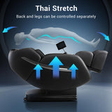 MYNTA Massage Chair Full Body, Zero-Gravity SL-Track Shiatsu Massage Chair Recliner with Lumbar and Calf Heating, Thai Stretch (Mc1612-Black) MYNTA