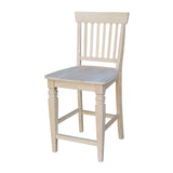 International Concepts Unfinished Seattle Counter Height Stool, 24-Inch, Brown IC International Concepts