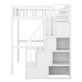 Harper & Bright Designs White Full Size Loft Bed with Integrated Storage and Workspace Harper & Bright Designs