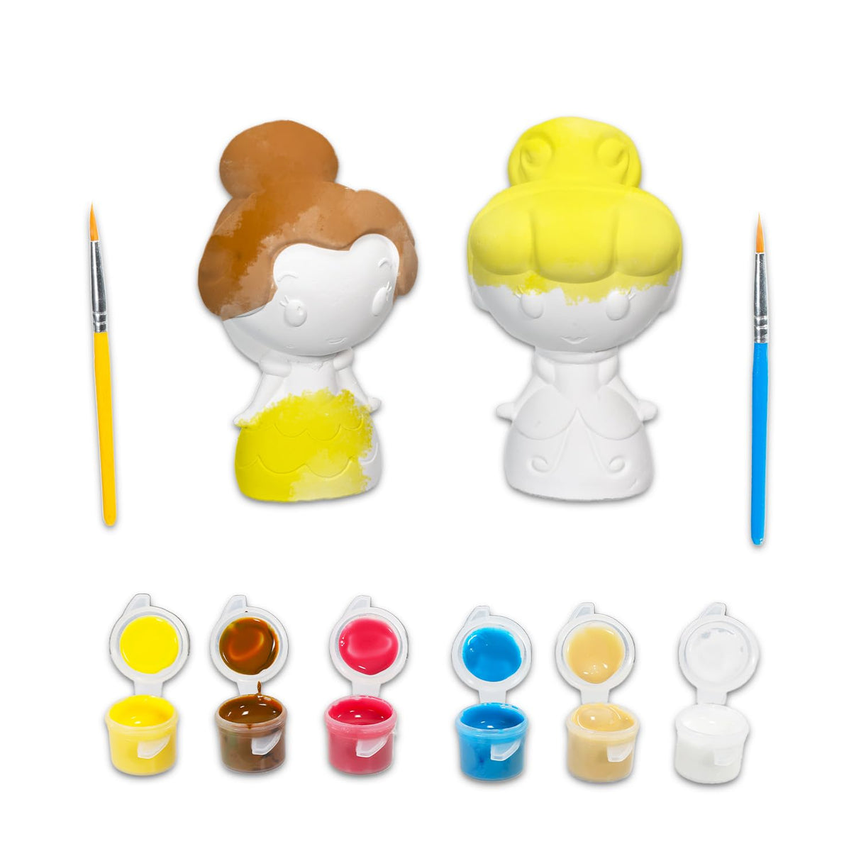Disney Princess Paint Your Own Figurines Set - Bundle with DIY Painting Set Plus Stickers, More | Disney Princess Painting Kit for Kids Disney