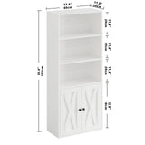 IRONCK Industrial Bookshelves and Bookcases with Doors 11.8 in Depth Floor Standing 5 Shelf Display Storage Shelves Bookcase Home Decor Furniture for Home, Office, Living Room, Bedroom IRONCK