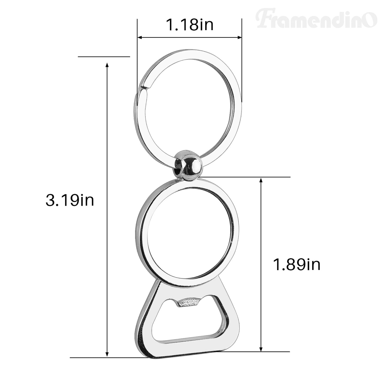 Framendino, 10 Pack Sublimation Blanks Keychains Bottle Opener Blank Key Rings Aluminum Heat Transfer Rectangle Sublimation Keychains