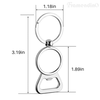 Framendino, 10 Pack Sublimation Blanks Keychains Bottle Opener Blank Key Rings Aluminum Heat Transfer Rectangle Sublimation Keychains