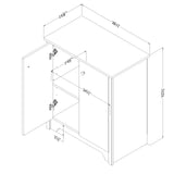 South Shore Small 2-Door Storage Cabinet with Adjustable Shelf, Pure Black South Shore