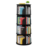 SpaceAid 4 Tier Rotating Bookshelf Tower, Spinning Bookcase Lazy Susan, Revolving 360 Book Shelf Storage Round Carousel, Vertical Rotate Turning Spiral Corner Organizer, Black SpaceAid