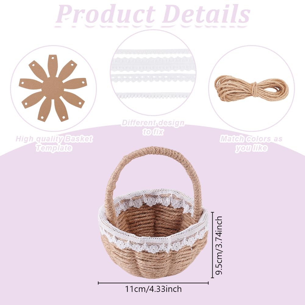 FREEBLOSS 6 Set DIY Woven Basket Making Kit for Beginners Wicker Basket Weaving Supplies Multifunctional Hand-Woven Storage Box for Easter Decor FREEBLOSS