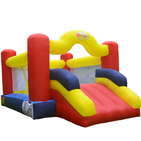 Dvreugde Bounce House, Inflatable Bouncer with Air Blower and Slide, Family Backyard Bouncy Castle with Dart Ball Game, Bouncy House for Kids, 12 ft x 9 ft x 7 ft H Dvreugde