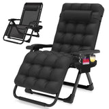 Suteck Zero Gravity Chair, Reclining Camping Lounge Chair w/Removable Cushion, Upgraded Lock and Cup Holder, Reclining Patio Chairs Folding Recliner for Indoor and Outdoor Suteck