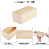 Aodaer 3 Pack Unfinished Wooden Box with Slide Lid, Blank Pine Wood Box Case Container Wood Jewelry Box for Storage, Arts, Crafts, Hobbies, Sewing, Keepsakes, Jewelry Aodaer