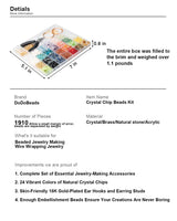 DoDoBeads 1910 Pcs Crystal Chip Beads Kit, Bracelet Making Kit for Adults, Earring Making Kit, Jewelry Making Supplies, Jewelry Starter Kit, Gemstone Beads for Jewelry Making, Natural Stone Beads DoDoBeads