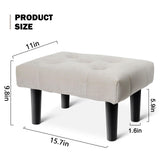 HOUCHICS Small Footstool Ottoman, Velvet Wooden Foot Stool Ottoman with Wood Legs, Sofa Footrest Extra Seating for Living Room Entryway Office(Grey 1PACK) HOUCHICS
