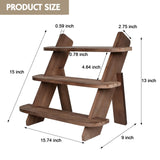 Wooden Display Riser,3 Tier Earring & Ring Holder Stands,Farmhouse Cupcake Stands ,Table Display Stand For Vendors,Organizer Showcase for Tabletop Shows and Home Using ,Wood Rustic Risers (Walnut) WHEARTED