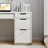 MaverickFurni White Computer Desk with Storage Drawers, Home Office Small Desk with File Cabinet, Study Desk for Kids with 4 Drawers, Modern Kids Desk for Bedroom, Small Space MaverickFurni