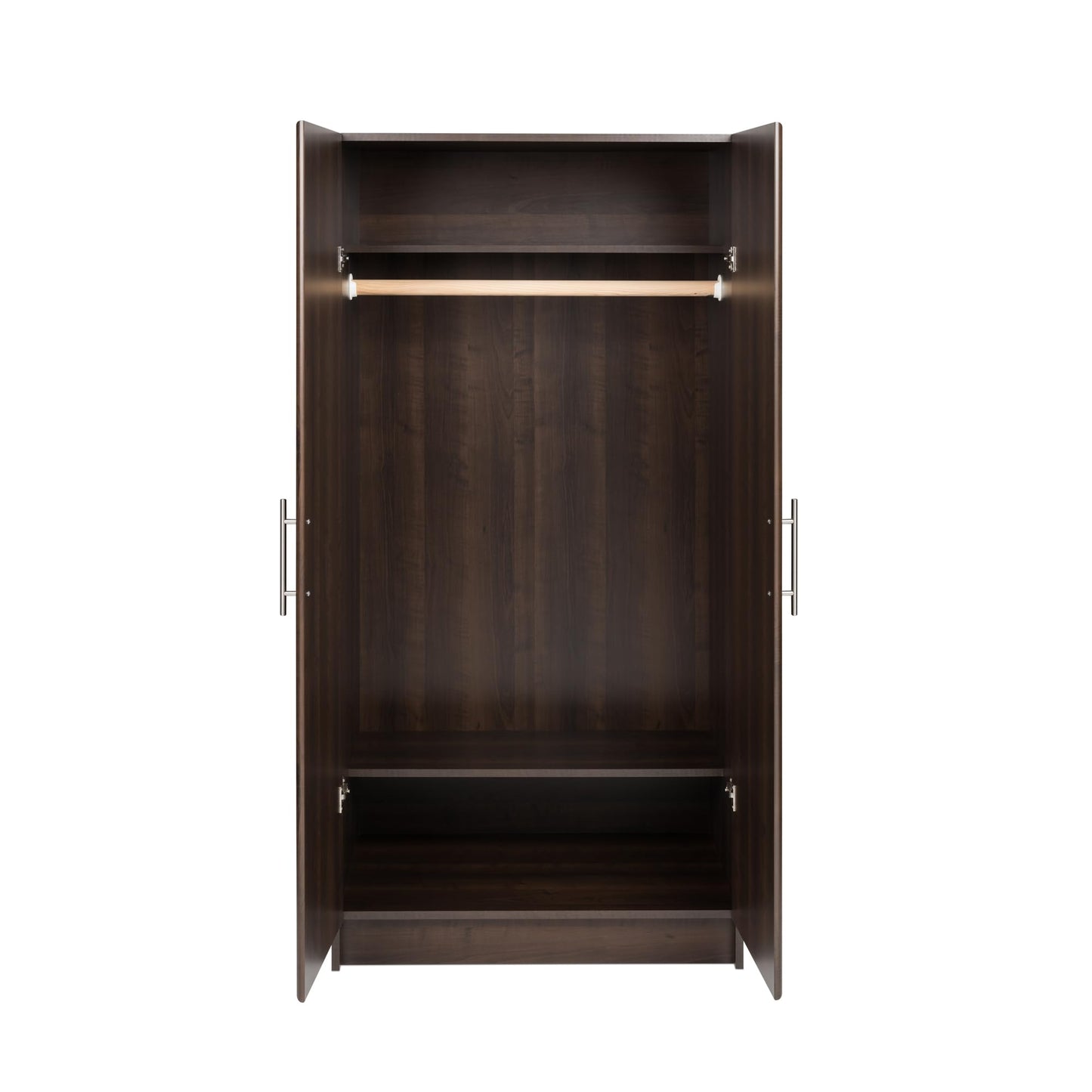 Prepac Elite 32" Storage Cabinet Closet, Brown Storage Cabinet, Linen Cabinet, Wardrobe Cabinet with Hanging Rail and Shelves 20" D x 32" W x 35" H, EEW-3264 - WoodArtSupply