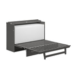 AFI, Northfield Murphy Bed Chest Queen with 6" Mattress, Storage Drawer & Built-in USB Charger, Grey AFI