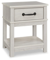 Signature Design by Ashley Dorrinson Farmhouse 1 Drawer Nightstand, Whitewash Signature Design by Ashley