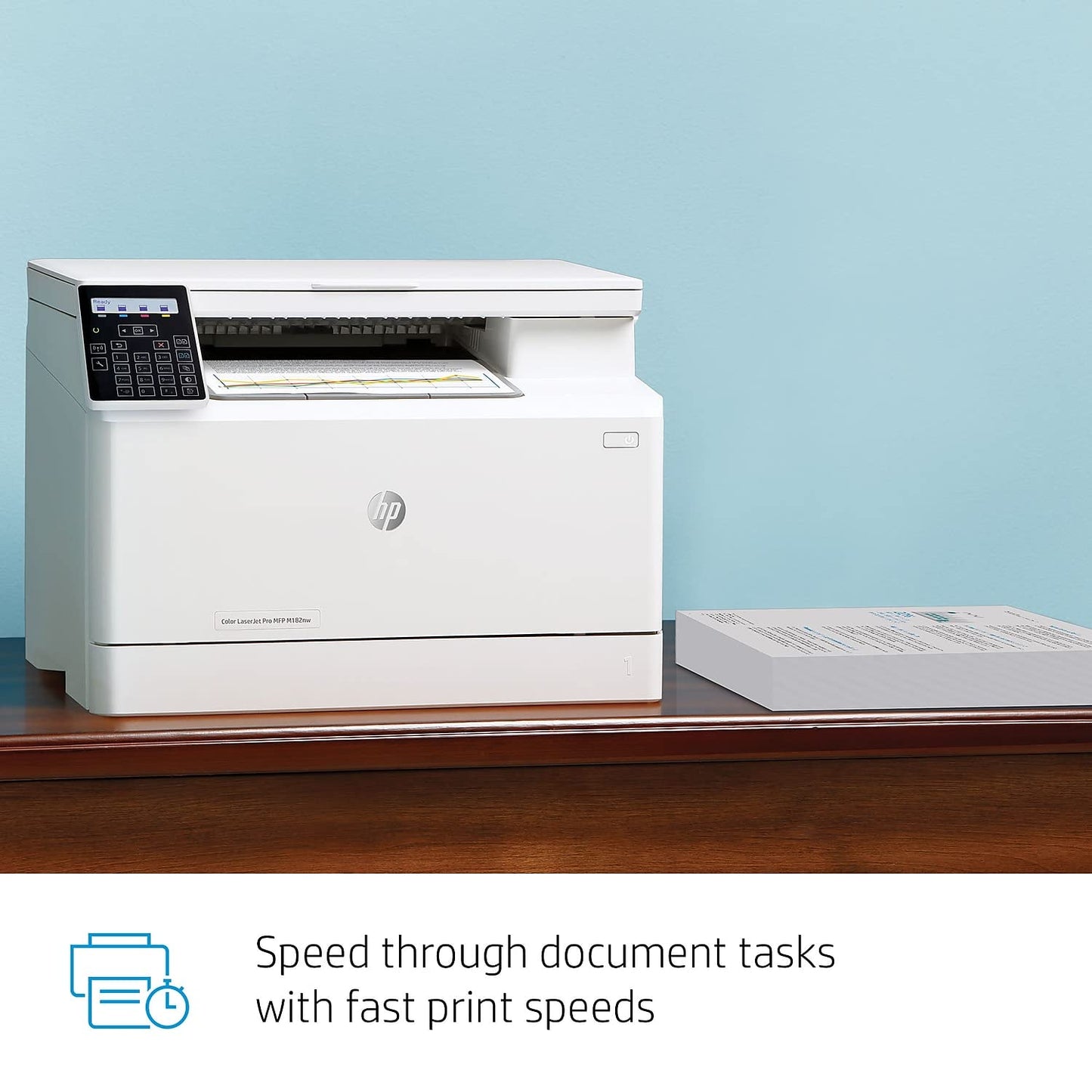 HP Color LaserJet Pro M182nw Wireless All-in-One Laser Printer, Remote Mobile Print, Scan & Copy, Works with Alexa (7KW55A), White