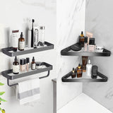 VOLPONE Bathroom Shelves Wall Mounted Glass Shelf for Floating Shelf Tempered Glass Shelves 2 Tier Bathroom Wall Organizer(Black) VOLPONE