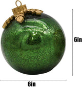 Glass Tabletop Christmas Ornaments - Pre-Lit with Soft White LED，Crystal Ball Halloween Decor for Xmas Home Party Centerpiece Mantel, Warm White Decorative Lamp Generic