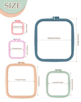 Pllieay 5 Pieces 5 Sizes Square Embroidery Hoops, ABS Plastic Embroidery Hoops for DIY Embroidery Craft Pllieay