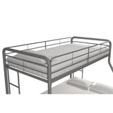 DHP Dusty Metal Bunk Bed with Secured Ladders, Twin/Full, Silver DHP