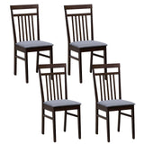 Giantex Wood Dining Chairs Set of 4, Farmhouse Kitchen Chair with Cushion Seat, Armless Wooden Dining Side Chairs with Solid Rubber Wood Frame, High Giantex