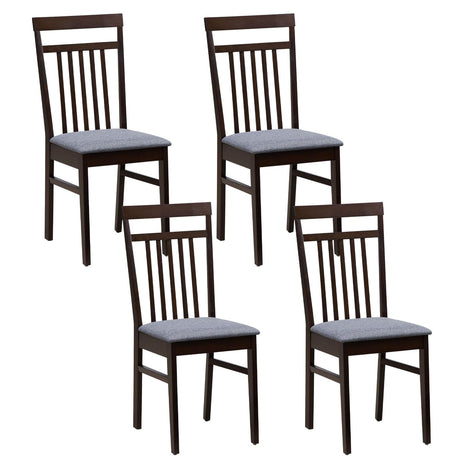 Giantex Wood Dining Chairs Set of 4, Farmhouse Kitchen Chair with Cushion Seat, Armless Wooden Dining Side Chairs with Solid Rubber Wood Frame, High Giantex