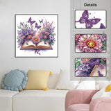 Acudotr Diamond Painting Kits for Adults Book, 5D Special Shape Diamond Art Kits for Beginners, Crystal Rhinestones Diamond Painting for Home Wall Decoration, Flower, 12×12 Inch Acudotr