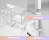 Furnulem Dresser for Bedroom Organization Fabric Dresser Units with 5 Storage Drawers Sturdy 2 Tier Shelf Large Space Dresser Bedroom Dresser for Hallway Entryway Dorm White Furnulem