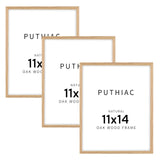 puthiac 11x14 Oak Wood Picture Frame - Minimalist 11x14 Frame Wood for Wall Art Decor, 11"x14" Natural Solid Wood Poster Frames for Wall Art Photo and Prints(3 Pack, Beige) puthiac