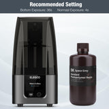 ELEGOO 8K Standard Resin, 405nm Rapid UV-Curing 3D Printer Resin, Higher Precision, Lower Shrinkage 3D Photopolymer Resin for 8K/12K/14K 3D Printer and LCD/MSLA/DLP 3D Printing, Space Grey 1000G Deeplee