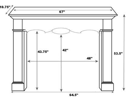 Pearl Mantels 134-48-30 Deauville Fireplace Mantel, 48-Inch, Fruitwood