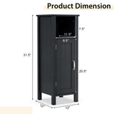 Tangkula Bathroom Floor Cabinet, Storage Cabinet with Anti-Tipping Device, 3-Height Adjustable Shelf, Wood Freestanding Side Cabinet for Bathroom Home Office, 12 x 12 x 31.5 Inches (Black) Tangkula