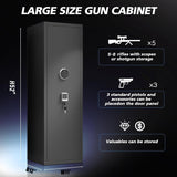 5-8 Biometric Gun Safe for Home, Large Capacity Rifle & Pistol Safe with Quick-Access Lock, Ammo Storage, No Assembly Required (52"H*12"W*11''D) Leariso
