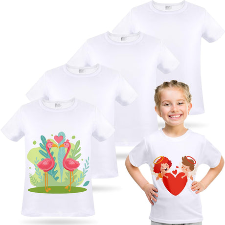 5 Pieces Toddler Blank Sublimation T-Shirt Modal Crew Neck Short Sleeve T-Shirt for Kids Baby Children Youth Tye Dying (3T) JenPen